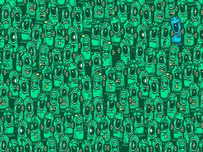 Oddbot Society cartoon character colors design doodle illustration