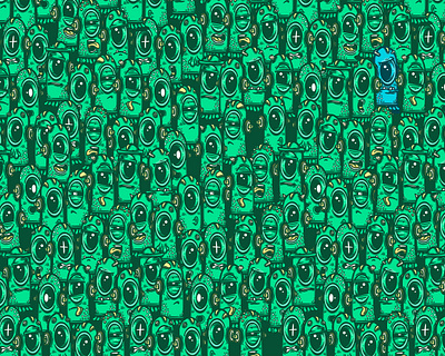 Oddbot Society cartoon character colors design doodle illustration