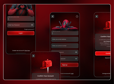 Movie Streaming App UI Design dark theme ui formatlayout login screen ux moderndesign movie app ui movieapp streaming app design ui uiux ux