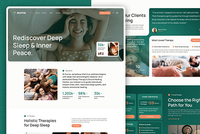 Aurna - Sleep Therapy & Sound Healing Center Landing Page modern therapy