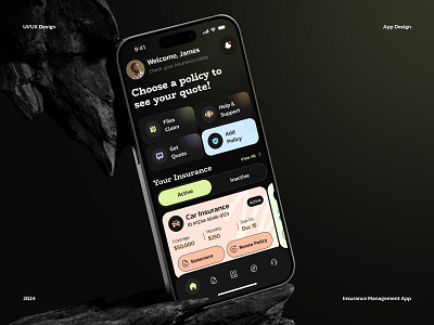 Insurance Management Mobile App UI Design app design figma finance financial financial services insurance insurance app insurance company mobile app uiux