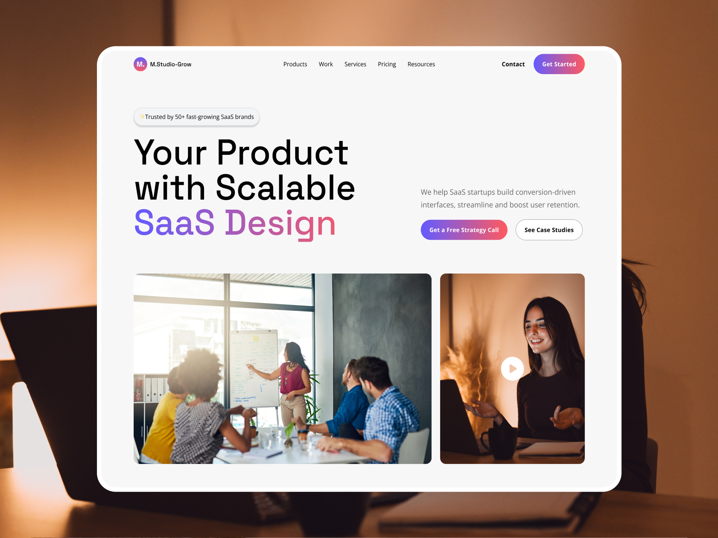 M.Studio- Designing for SaaS Growth branding cleanui conversiondesign designsystem dribbble landingpage minimalui productdesign saasdesign startupdesign typography uidesign uxdesign webdesign