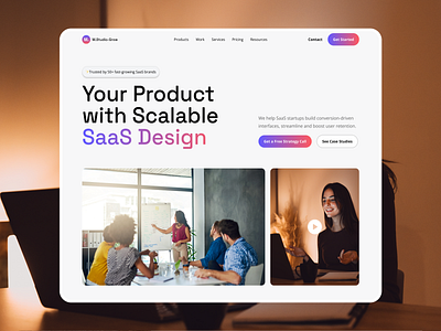 M.Studio- Designing for SaaS Growth branding cleanui conversiondesign designsystem dribbble landingpage minimalui productdesign saasdesign startupdesign typography uidesign uxdesign webdesign