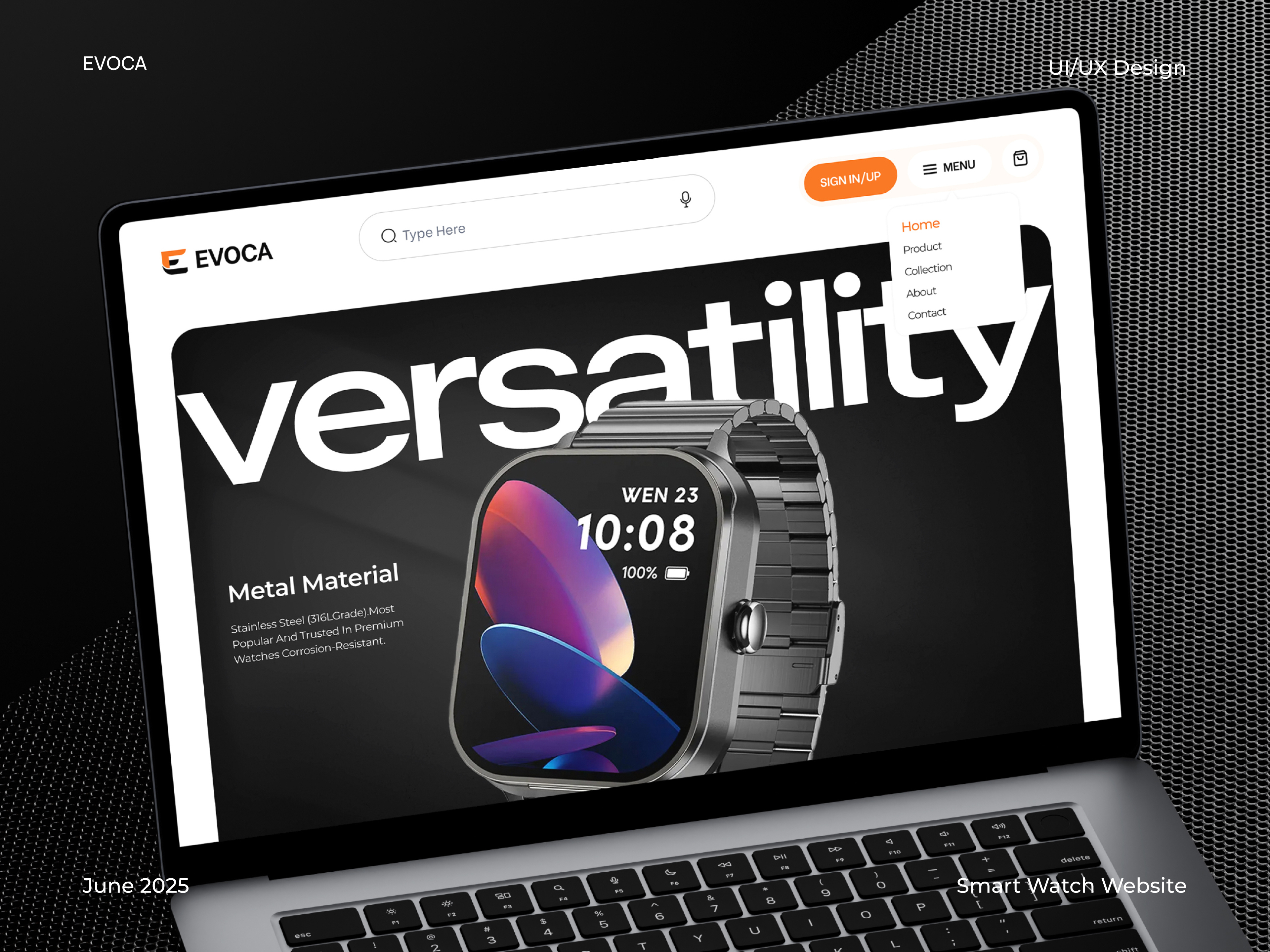 Smart Watch Brand Website UI Design figma gadget gadget website landing page design smart watch smart watch landing page smart watch website uiux watch website design