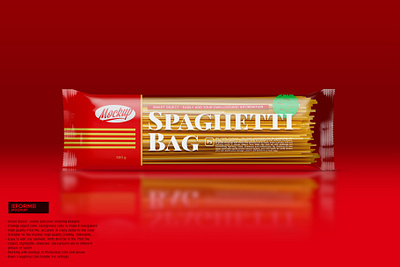 Glossy Spaghetti Pasta Bag Mockup design food illustration mock up mockup package packaging psd template ui