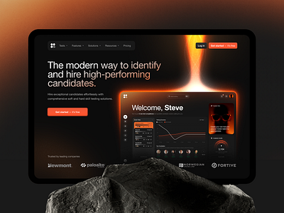 Modern Web Experience for a Hiring Tool dark dashboard glide glide design glow hero hiring homepage landing page light lol modern product design recruitment saas testing ui ux web webdesign