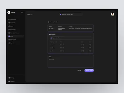 Mizpp Stock Page dashboard dashboard ui design product design sass sass product ui