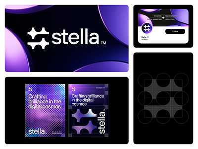 Stella Branding ai̇ branding brightness cosmos explore galaxy logo nova solar system space star starlight steller tech universe void