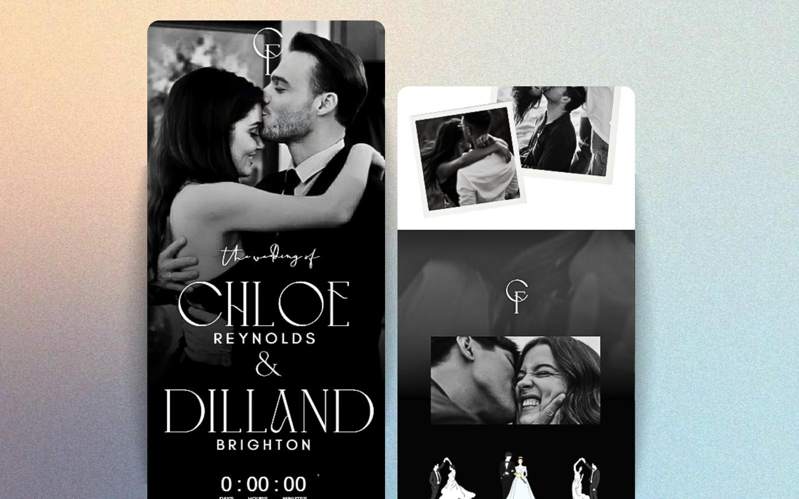 Classic Black Wedding Website Template (Canva) blackwedding canvatemplate classyblackwedding design graphic design invitation ui webdesign website websitedesign websitetemplate wedding weddingtemplate weddingwebsite
