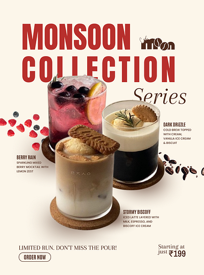 Seasonal Promo Poster for Cafe Moon brandidentity branding cafedesign logo posterdesign promotion seasonalcampaign visualidentity
