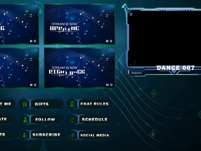 🎮 Overlay Name: NeonRhythm Pulse adobe photoshop blue theme overlay neonrythm pulse open for commission stallion studio limited twitch overlays