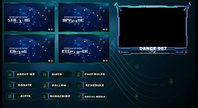 🎮 Overlay Name: NeonRhythm Pulse adobe photoshop blue theme overlay neonrythm pulse open for commission stallion studio limited twitch overlays