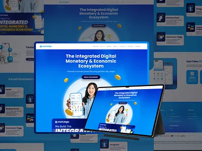 Metalgo Web Rebrand for an Eye-Catching Experience blue gradient blue visual branding clean design company profile digital product economy eye catching financial tech gold page hero section informative web monetary platform product design rebrand website web branding web design web economic web responsive website