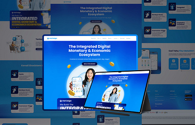 Metalgo Web Rebrand for an Eye-Catching Experience blue gradient blue visual branding clean design company profile digital product economy eye catching financial tech gold page hero section informative web monetary platform product design rebrand website web branding web design web economic web responsive website