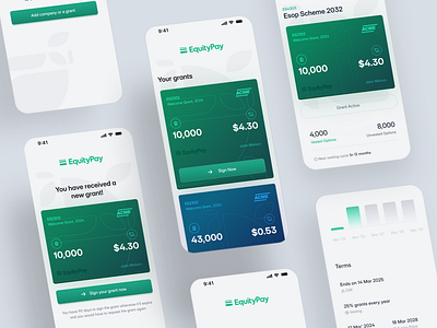 EquityPay: React Native light theme mobile app react native ui