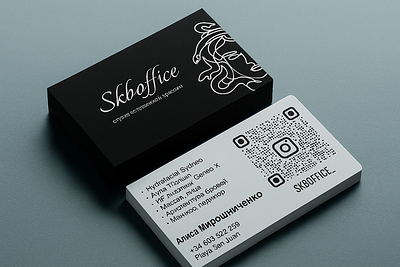 Beauty Salon Business Card black and white bus ui visual communication
