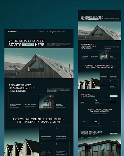 Residence - Real estate Website Design and Development 3d animation application design branding design graphic design illustration logo motion graphics ui uiux vector website design