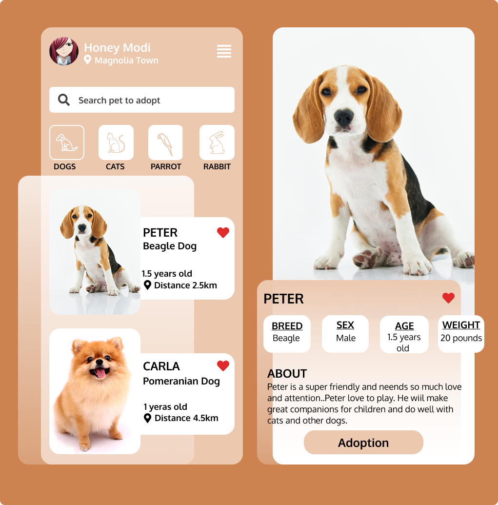 Pet Mobile App dogcat dribble figma graphic design mobileapp petapp uiux