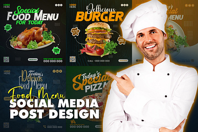 Food Menu Social Media Post Design freelancegraphicdesigner
