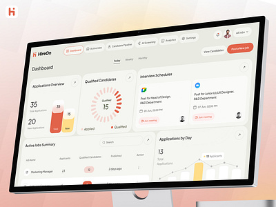 HireOn — HR Management Dashboard | SaaS App | Potential ai ai app analytic app design dashboard design figma hireon home hr hrm potential report saas saas app ui uiux design ux web web app