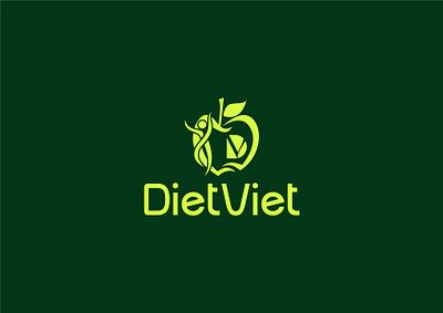Minimalist Nutrition Logo Design for DietViet green healthy logo