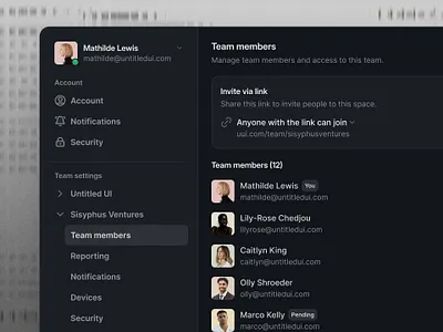 Team members — Untitled UI invite modal product design share modal ui design user interface