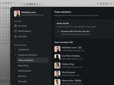Team members — Untitled UI invite modal product design share modal ui design user interface