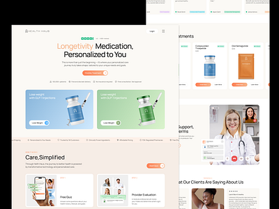 Telehealth - Weight Loss Website branding e commerce healthcare home page product details product page shop shopify website shopify website semaglutide store telehealth telehealth and wellness telemedicine ux ui design web design weight loss