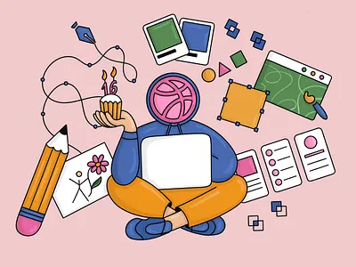 Dribbble’s sweet 16. 2d abstract artist cartoon character design design dribbble graphic design halftone illustration illustrator procreate ui