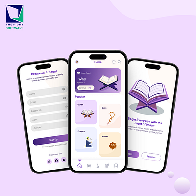 Religious App – Your Everyday Islamic Companion faith tech islamic app mobile app design mobile ui prayer tracker product design quran app spiritual wellness user experience uxui design