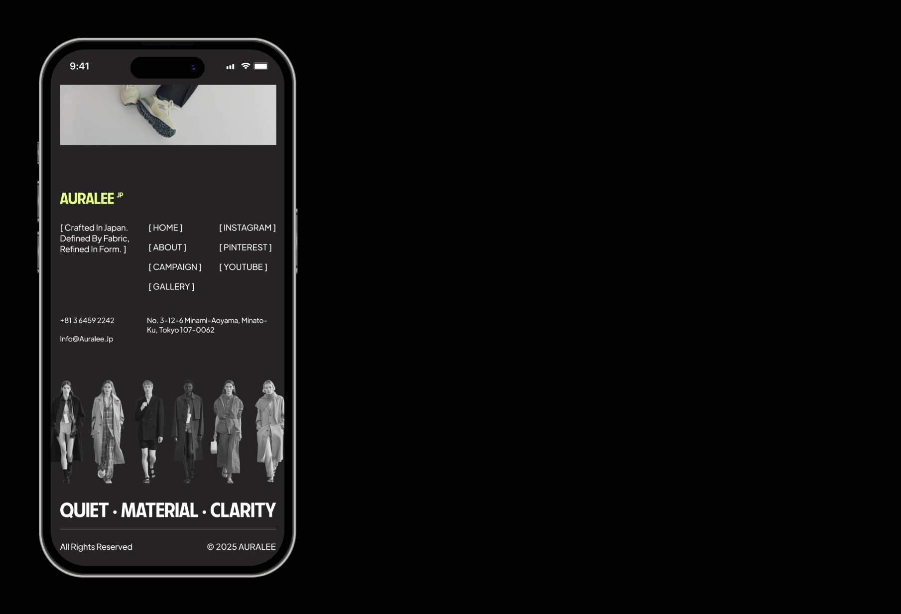 LAIN GROUP DIGITAL - Auralee - Mobile Fashion Ecommerce App Website Responsive Design