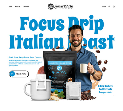 Custom Shopify Storefront for a Bold, Brew-Focused Coffee Brand agency branding coffee creative custom design design ecommerce food health landing page mushroom natural online business popular recent shopify web design web page design website design