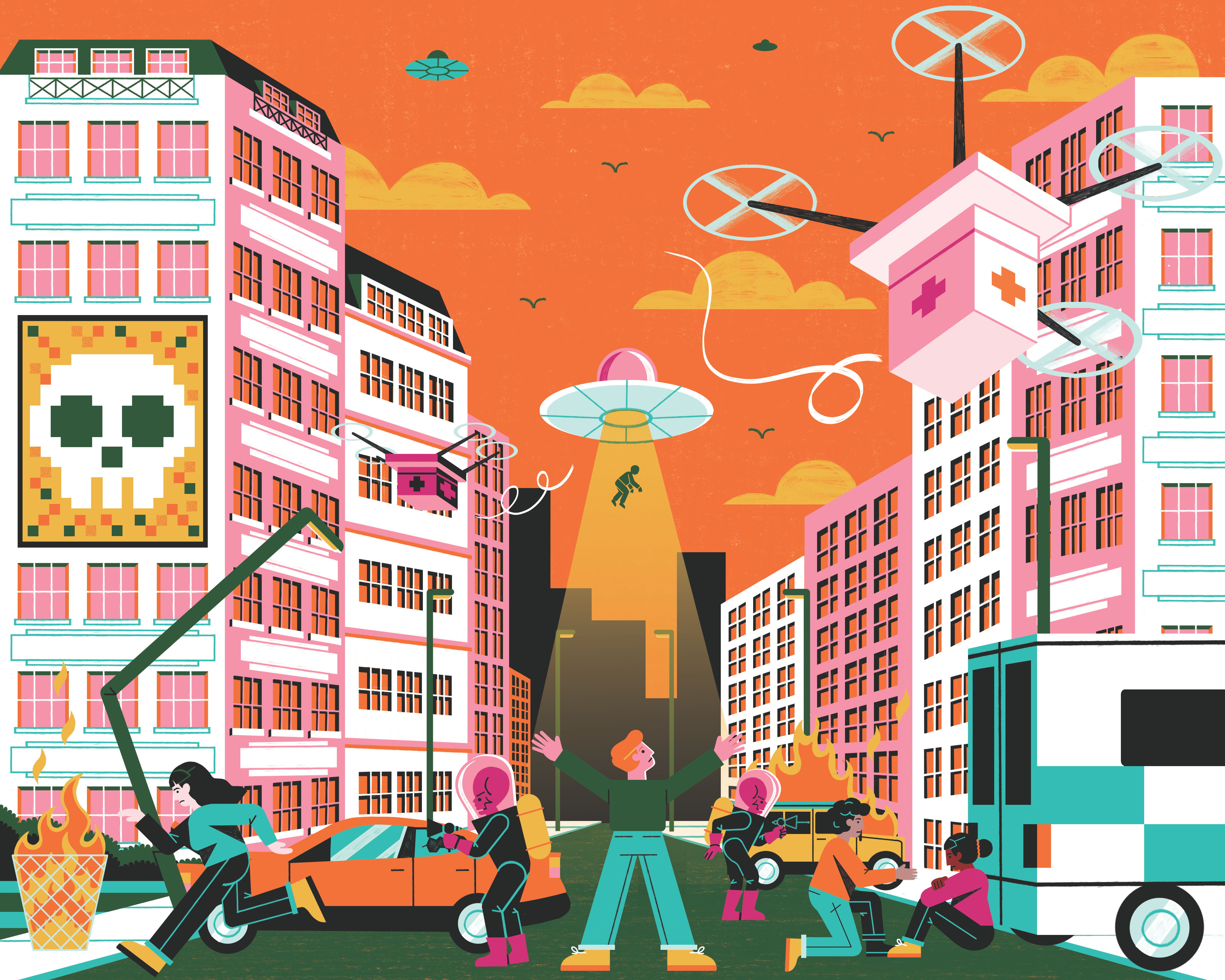 NHS - Cyber Security colour cyber security design editorial illustration healthcare illustration print