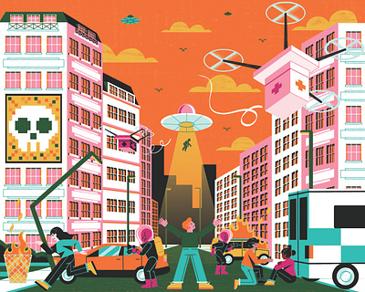NHS - Cyber Security colour cyber security design editorial illustration healthcare illustration print
