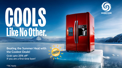 Refrigerator Billboard advertising billboard branding design graphic design hoarding illustration marketing refrigerator vector