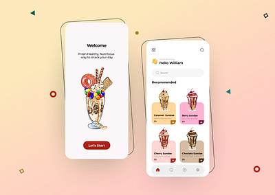 Sundae Mobile App Design app application design food gradient illustration minimal mobile modern uiux unique ux web website