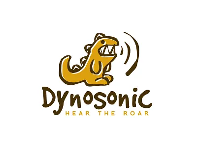Dynosonic - Logo design branding childish cute dynosaur hand drawn logo logo design mascot playful