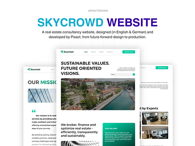SkyCrowd Website Design by Pixact home page homepage landing landing page real estate ui ui design web design website