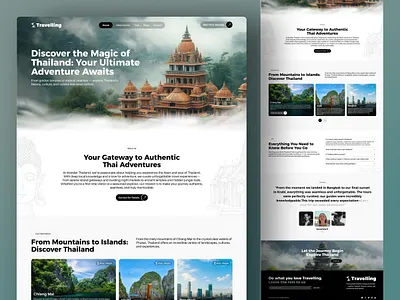 Travelling - Travel Agency Landing Page adventure agency booking company destination hiking holiday landing minimalist mountain travel travel agency traveling trip ui vacation web design website