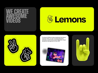 Logo for «LEMONS» animation studio branding design dribbble graphic design identity logo logotype