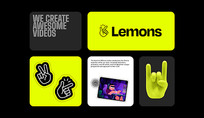 Logo for «LEMONS» animation studio branding design dribbble graphic design identity logo logotype