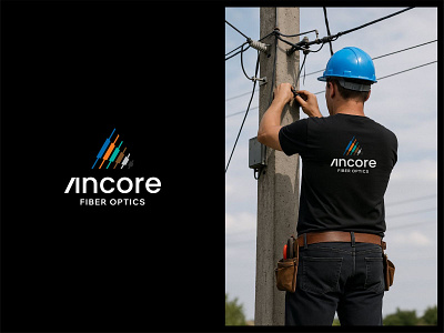 Ancore logo a brand branding design electric elegant fiber graphic design letter logo logo design logo designer logodesign logodesigner logotype minimalism minimalistic modern optic