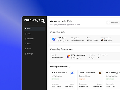 Designing Pathways: A Smarter B2B Hiring Platform Powered by AI ai app b2b chatbot dashboard design graphic design hiring landing page navigation panel resume saas search ui ux web application web design webapp website