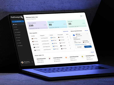 Designing Pathways: A Smarter B2B Hiring Platform Powered by AI ai app b2b chatbot dashboard design graphic design hiring landing page navigation panel resume saas search ui ux web application web design webapp website
