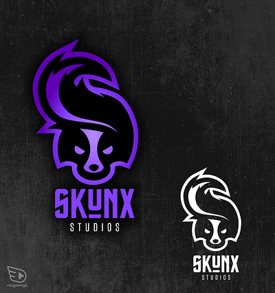 Logo design chipdavid dogwings drawing icon logo skunk studio vector