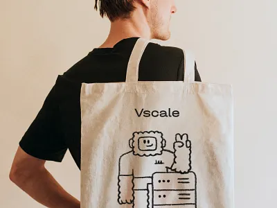 Vscale Tote Bag Design bag branding graphic design hero illustration mascot tote yeti