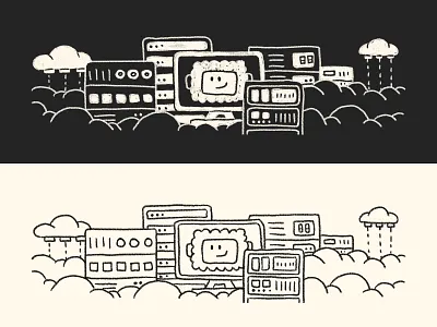 Illustration for Cloud Servers Page branding cloud design graphic design illustration servers ui