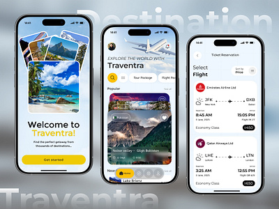 Traventra Travel App | Ai TracMobile App Design clean ui design figma figma app design flight booking app minimal app design mobile app design mobile app inspiration mobile ui design modern mobile ui responsive app design travel app travel app concept travel app ui ux travel booking ui ui trends 2025 ui ux design user interface