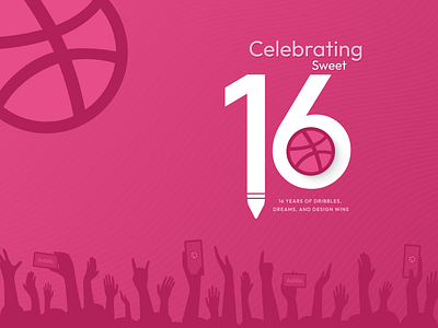 Dribbble's Celebrating Sweet 16 🎉 16yearsofdribbble design designchallenge designcommunity dribbbleanniversary figmadesign illustration madewithlove mydribbbleshot sweet16dribbble ui ux