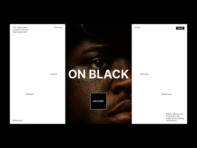 Hero Section - ON BLACK art directed branding culture design editorial design graphic design hero section ui user interface web design